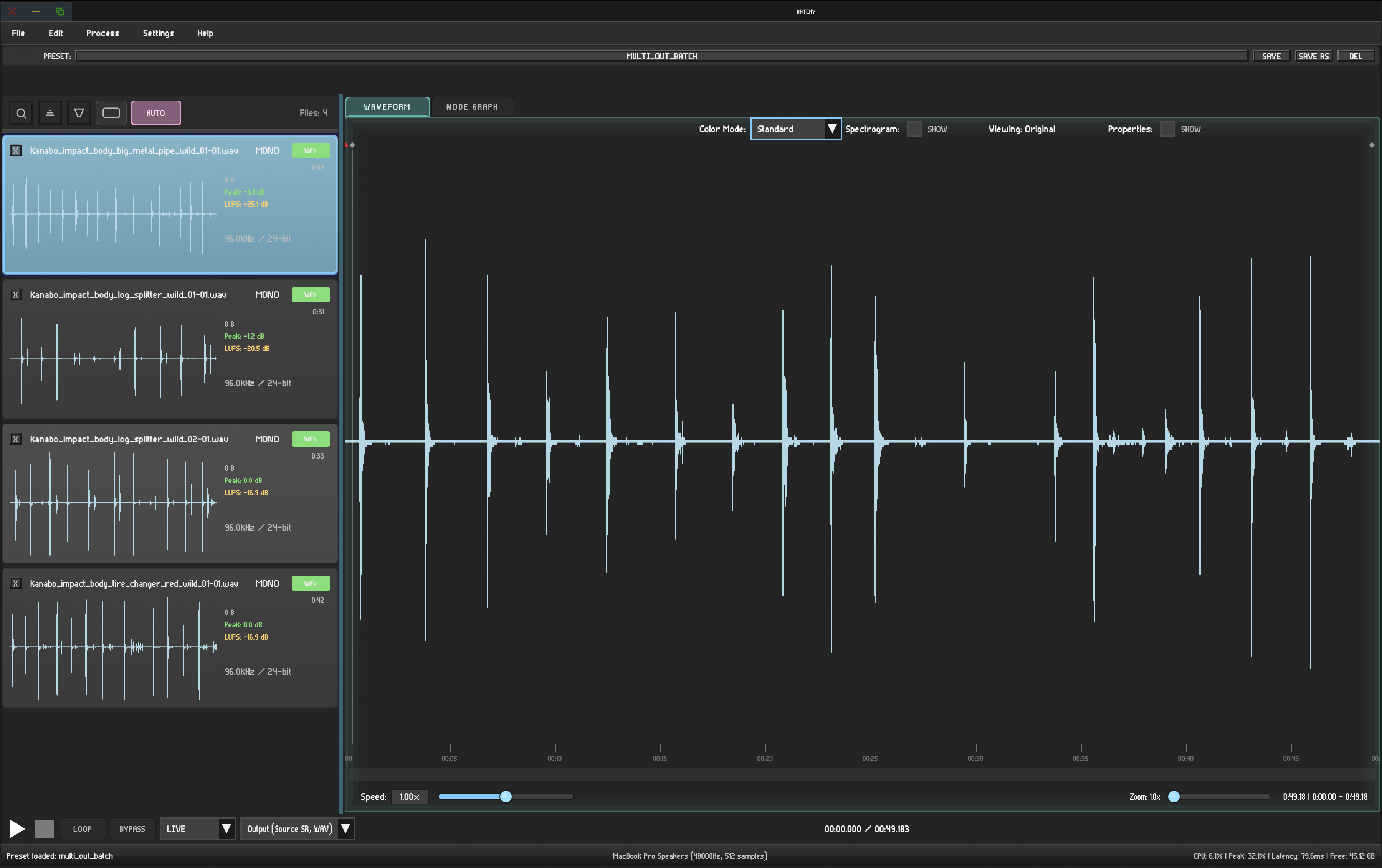 Batchy waveform view
